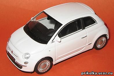 Fiat 500, 2007, 1к43, China, Welly, Speed Street, металл, пласт.